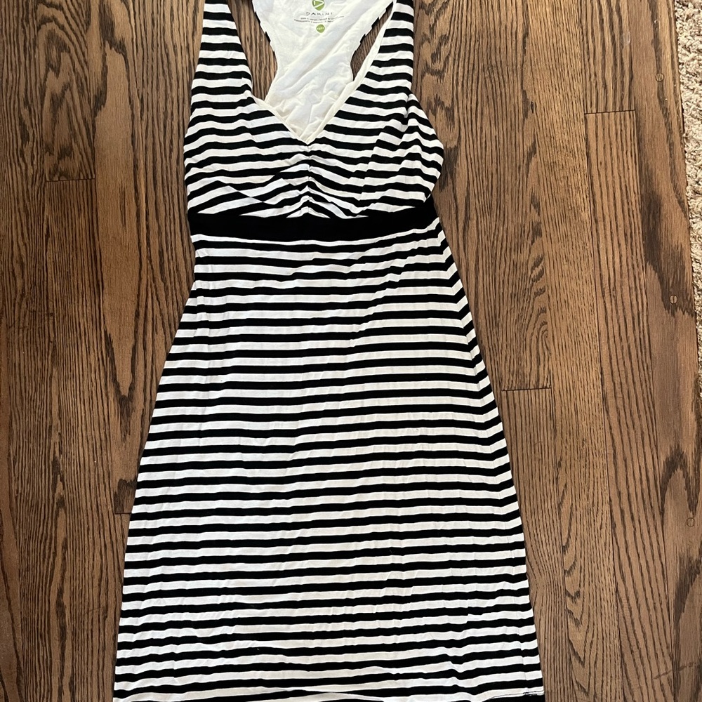 Dakini Sleeveless Black & White dress with built in bra XS
